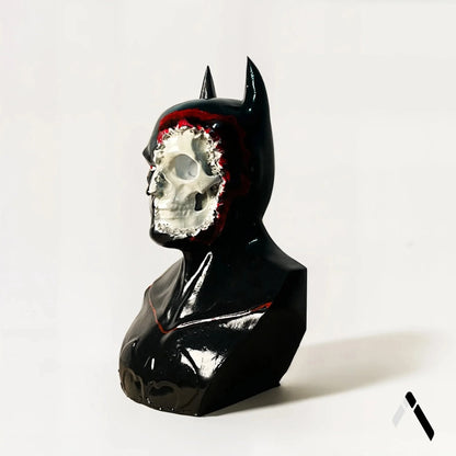 Demon Batman Skull Bust | Gloss Jet Black Finish | DC Dark Horror Collectible