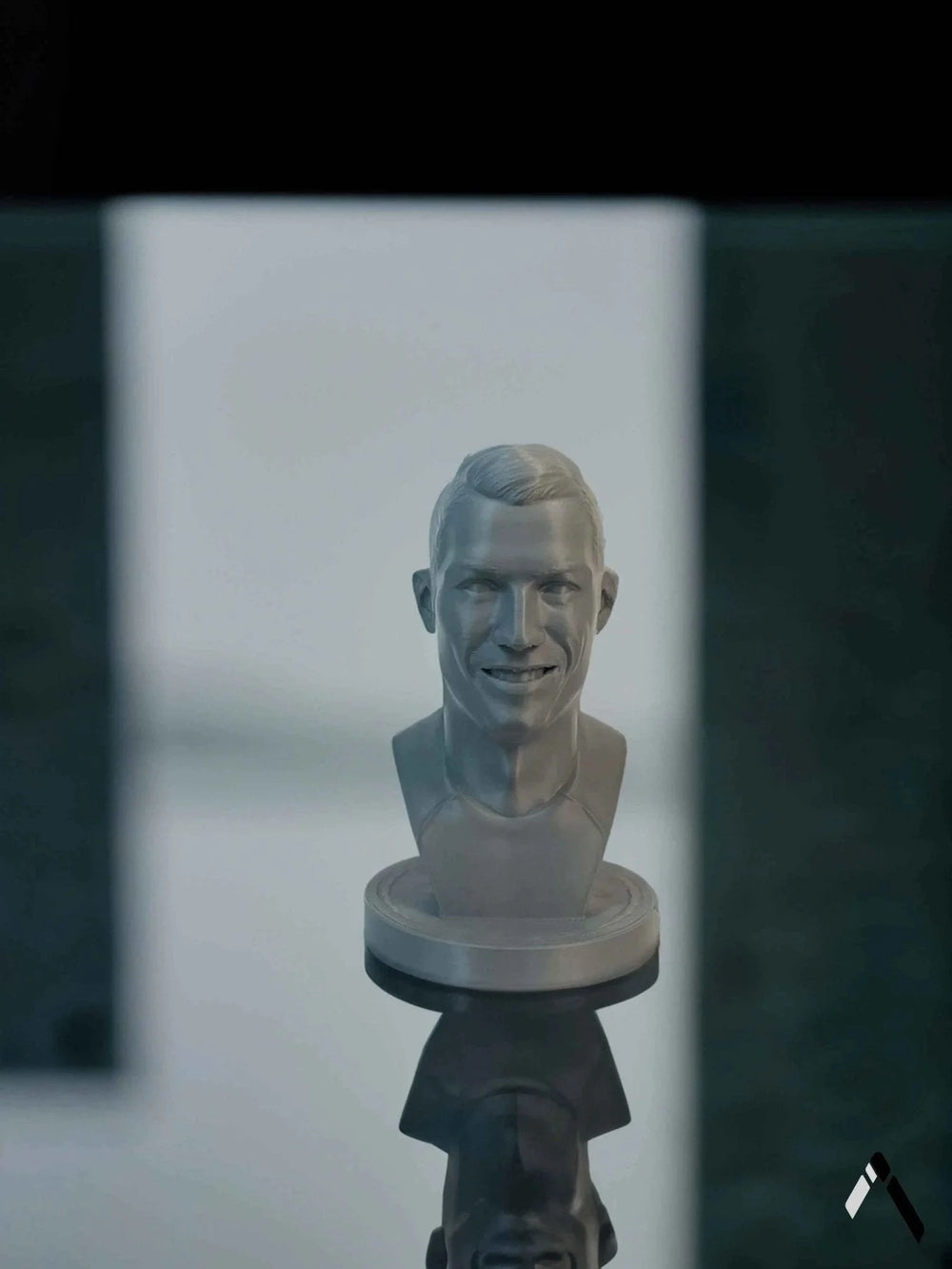 Ronaldo Bust Sculpture Matte Grey Football Legend | Archadia