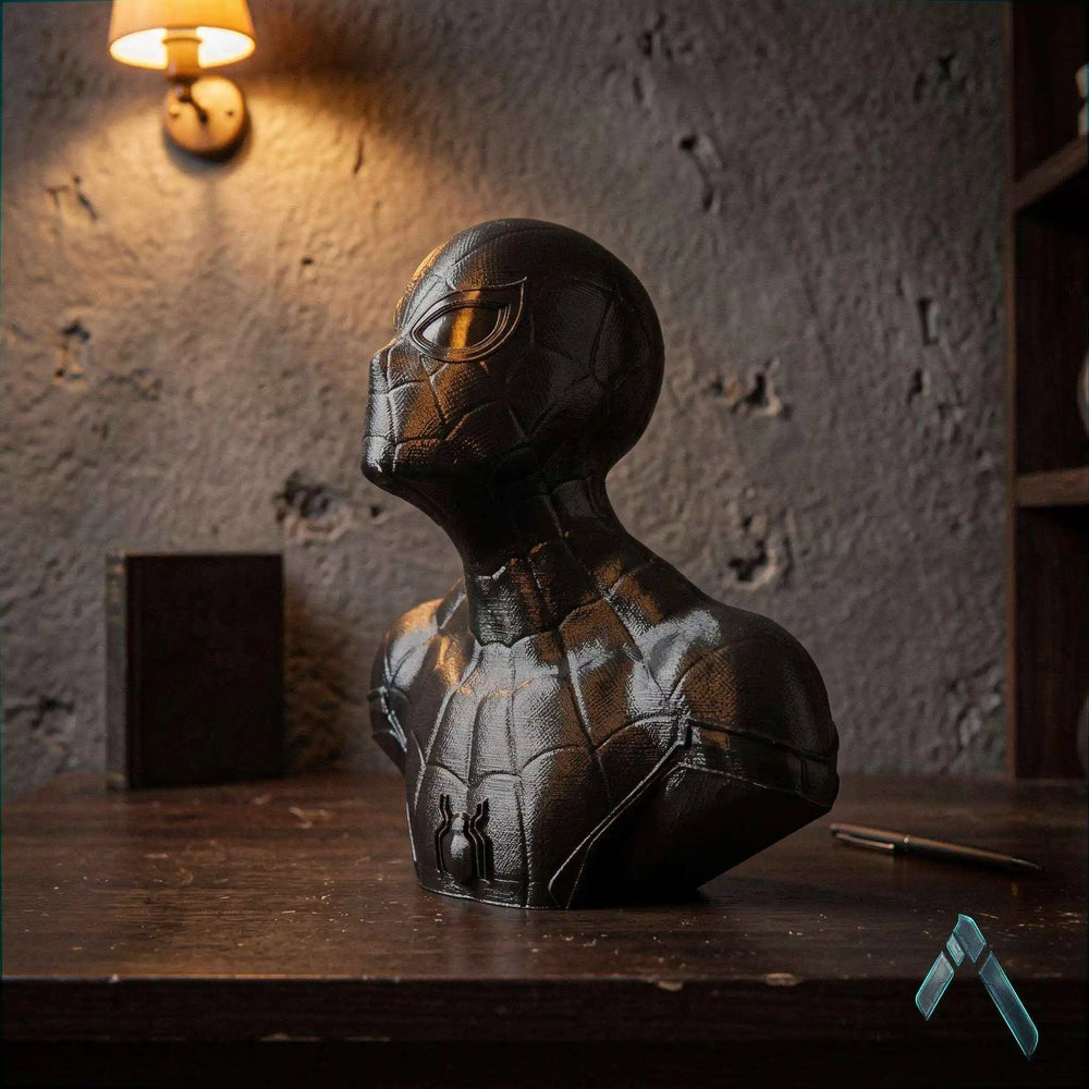 Spider-Man Black Suit Bust Sculpture Dark Web Noir Collectible | Archadia