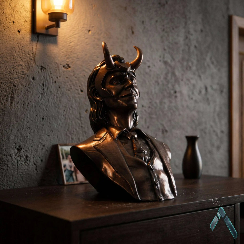 Loki Bust Sculpture | Antique Bronze Finish | Marvel Pop Culture Collectible India