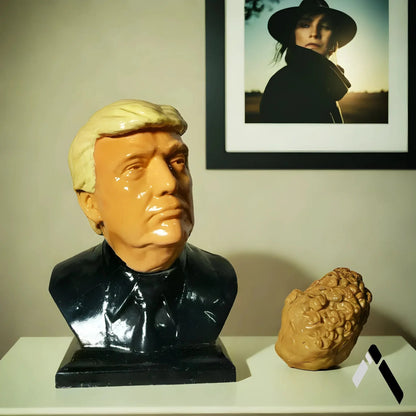 Donald Trump Bust Figurine | Hand-Painted Resin | Pop Culture Collectible