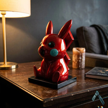 Pikachu Remix Sculpture | Crimson Red Gloss | Limited Edition Pokemon Collectible India