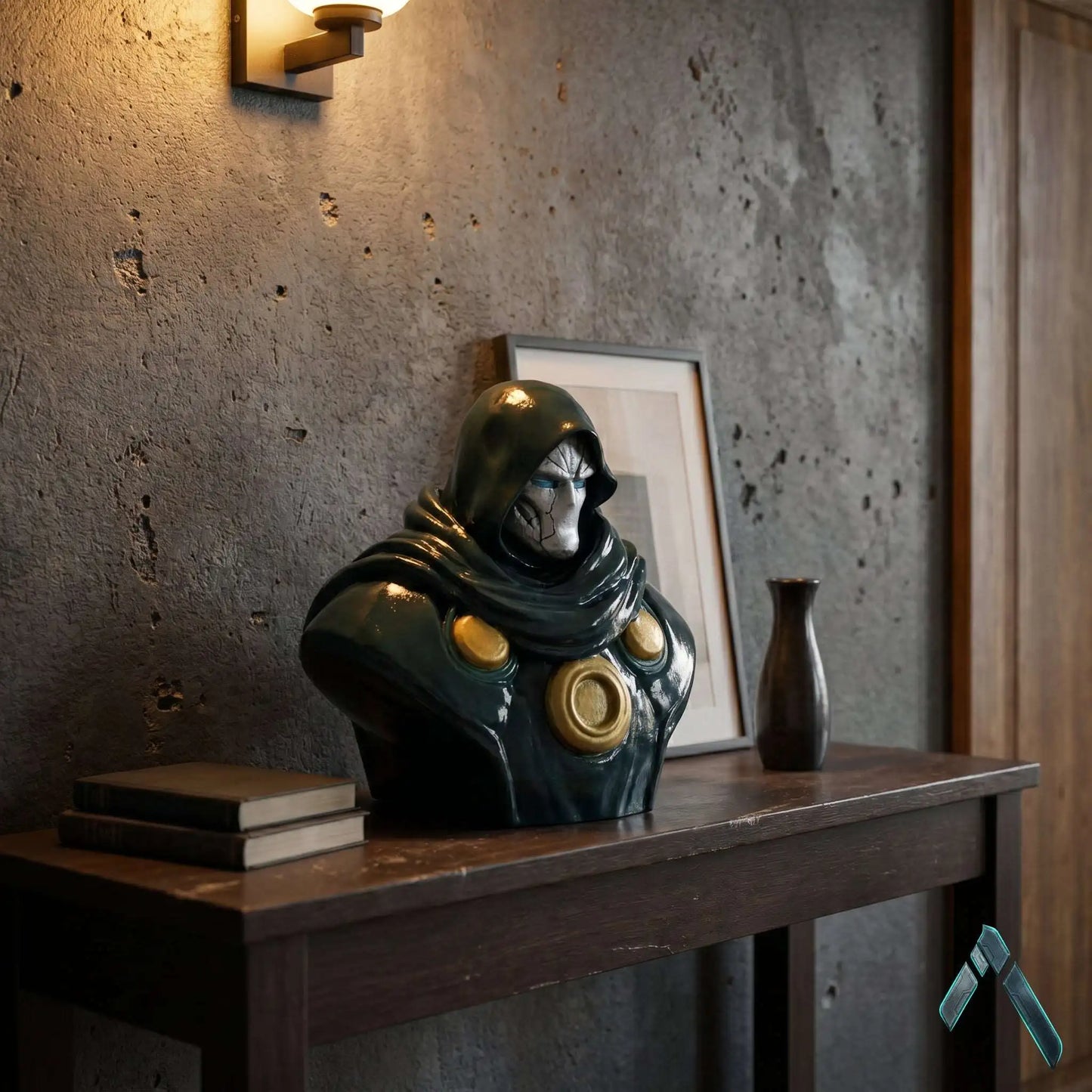 Doctor Doom Bust Figurine | Glossy Green & Gold | Marvel Comics Collectible