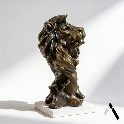 Lion King Bronze Sculpture | Dramatic Maned Statement Piece | Archadia