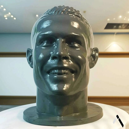 Ronaldo Head Headphone Stand Chrome Silver Gaming Sport | Archadia