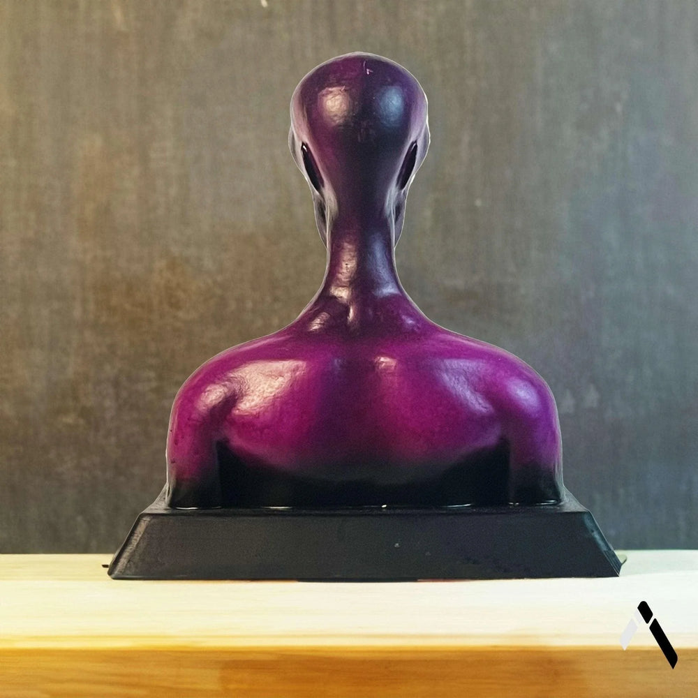 Area 51 Alien Bust Sculpture | Deep Purple Hand-Painted | Sci-Fi Collectible India
