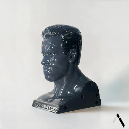 Terminator T-800 Arnold Head Bust Sculpture Slate Blue Gloss | Archadia