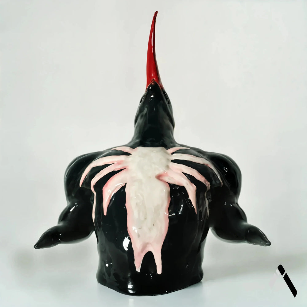 Venom Symbiote Bust Sculpture Black Gloss Red Tongue Marvel | Archadia