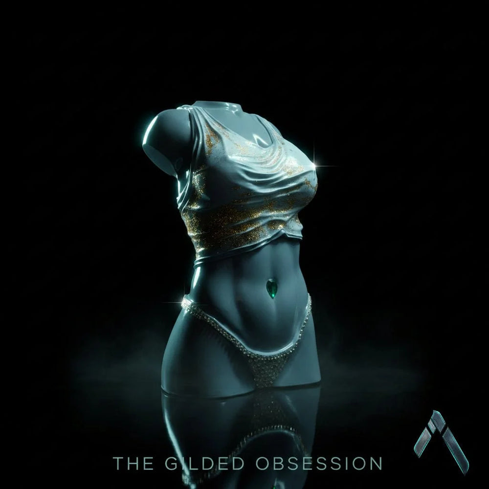 Draped Goddess Abstract Sculpture | Gold & Emerald Dark Aesthetic | Premium Collectible India