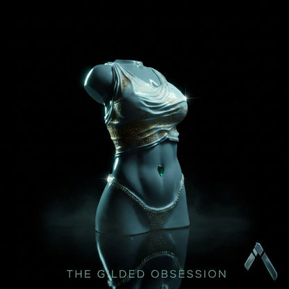 Draped Goddess Abstract Sculpture | Gold & Emerald Dark Aesthetic | Premium Collectible India