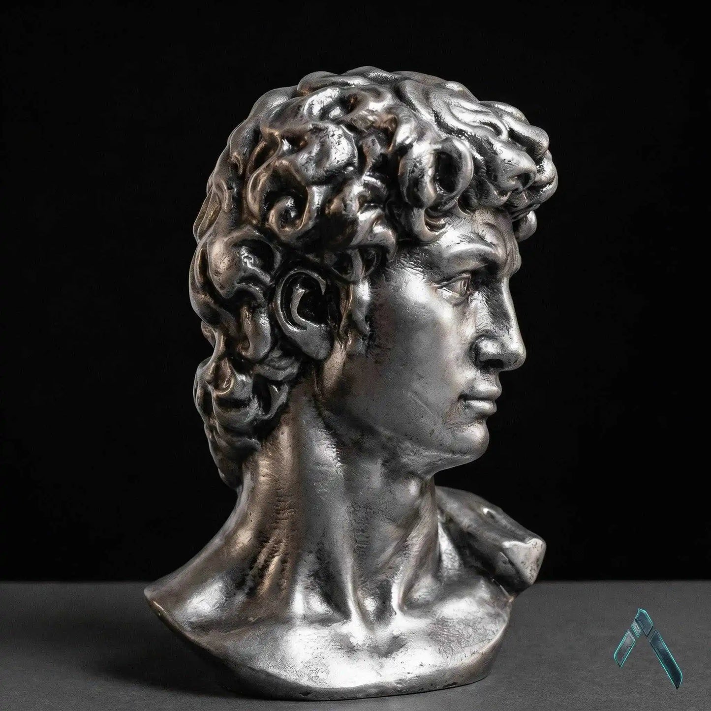 David Bust Sculpture Dark Silver | Premium Resin | Classical Pop Culture Collectible
