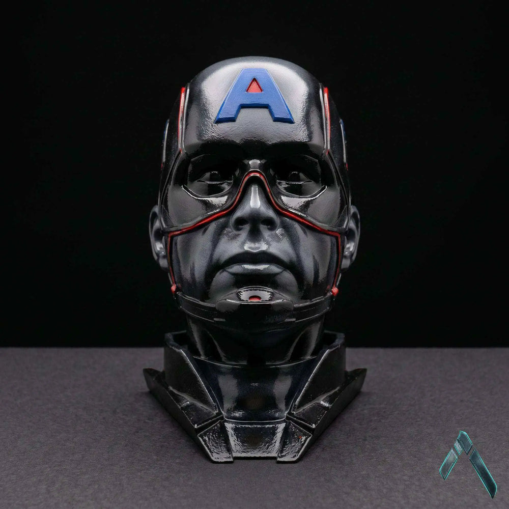 Captain America Helmet Head Bust | Matte Resin Marvel Collectible | Archadia