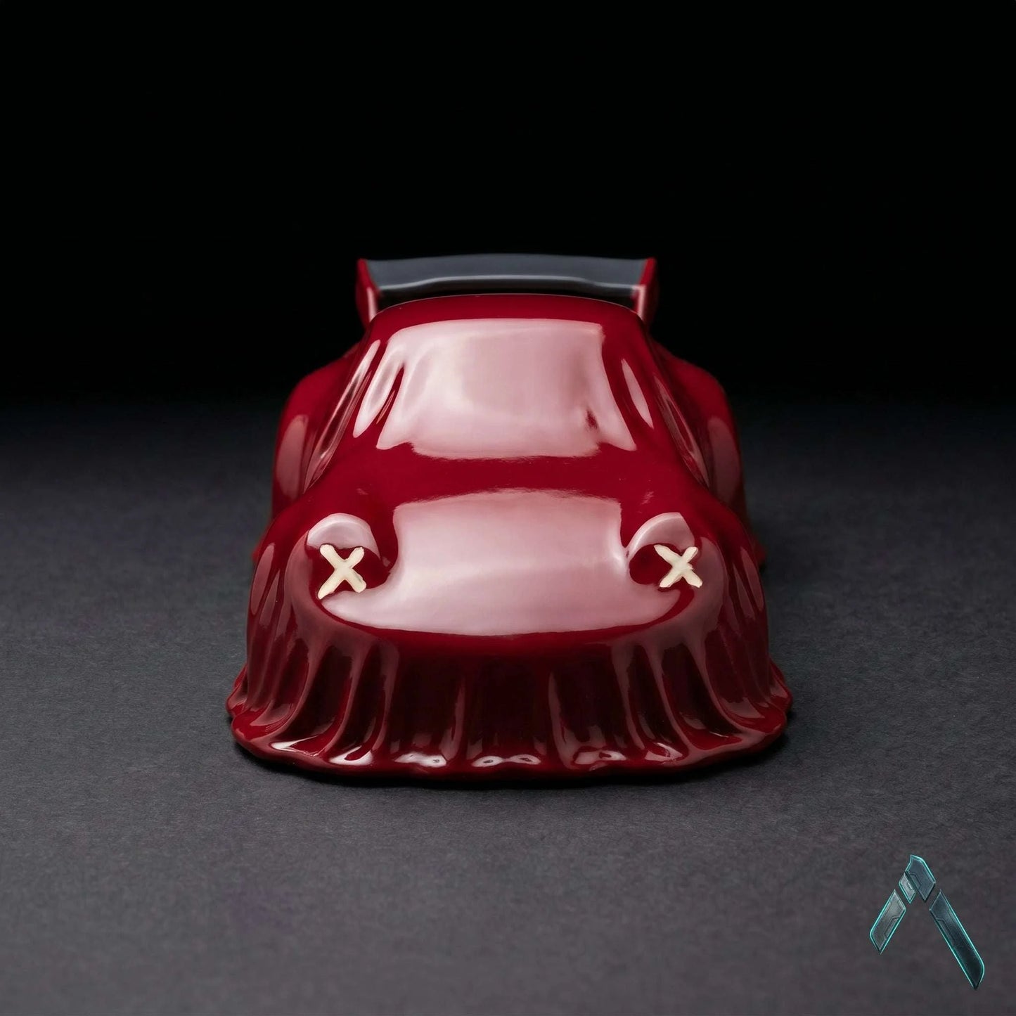 Ghost Porsche Sculpture | Gloss Cherry Red | Automotive Pop Culture Collectible