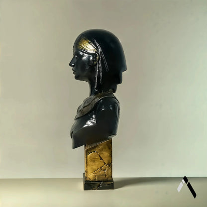 Egyptian Seshat Goddess Bust | Gloss Black & Gold | Mythology Collectible India
