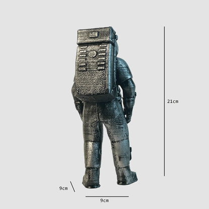 Astronaut Sculpture | Gunmetal Silver Finish | Space Collector's Figurine India