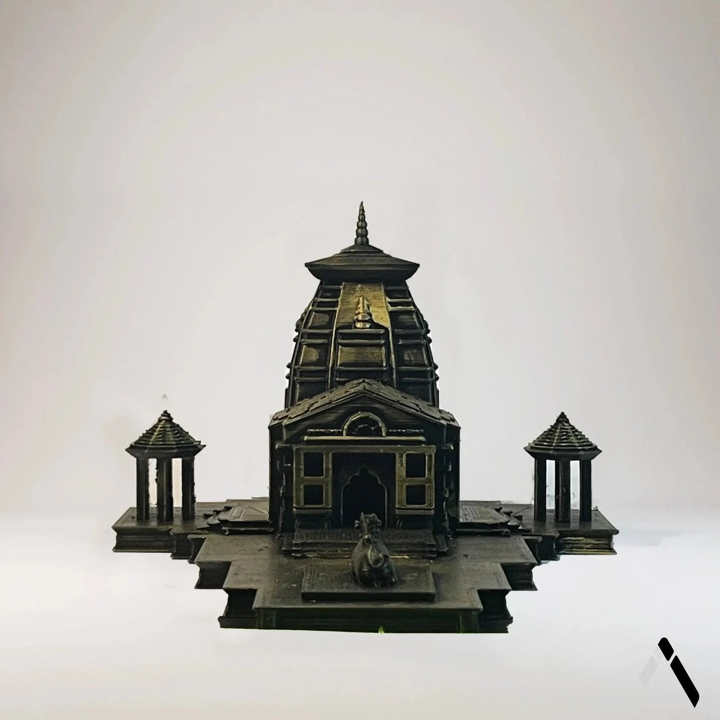 Kedarnath Temple Scale Model | Antique Bronze Architectural | Archadia