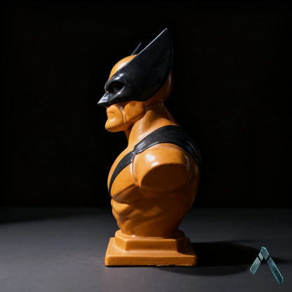 Wolverine Bust Sculpture | Glossy Yellow & Black | Marvel X-Men Collectible