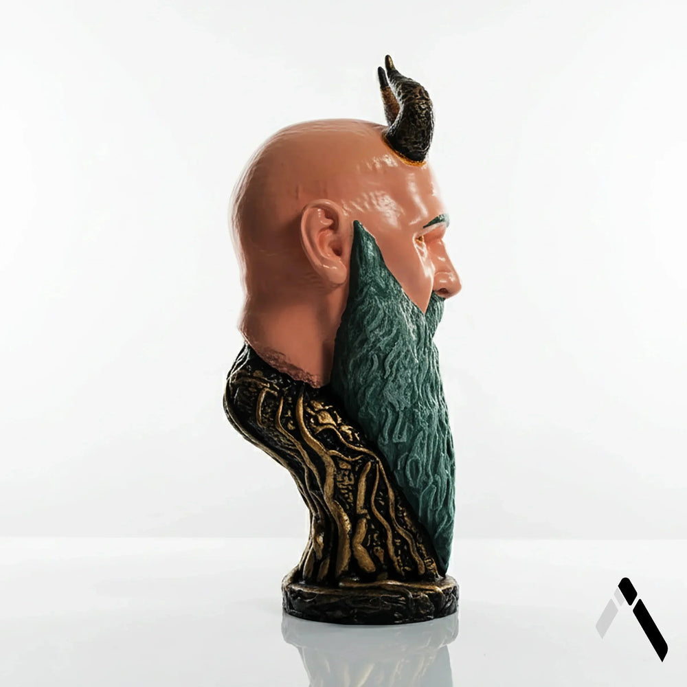 Mimir Head Statue God of War Norse Mythology Horned Bust | Archadia