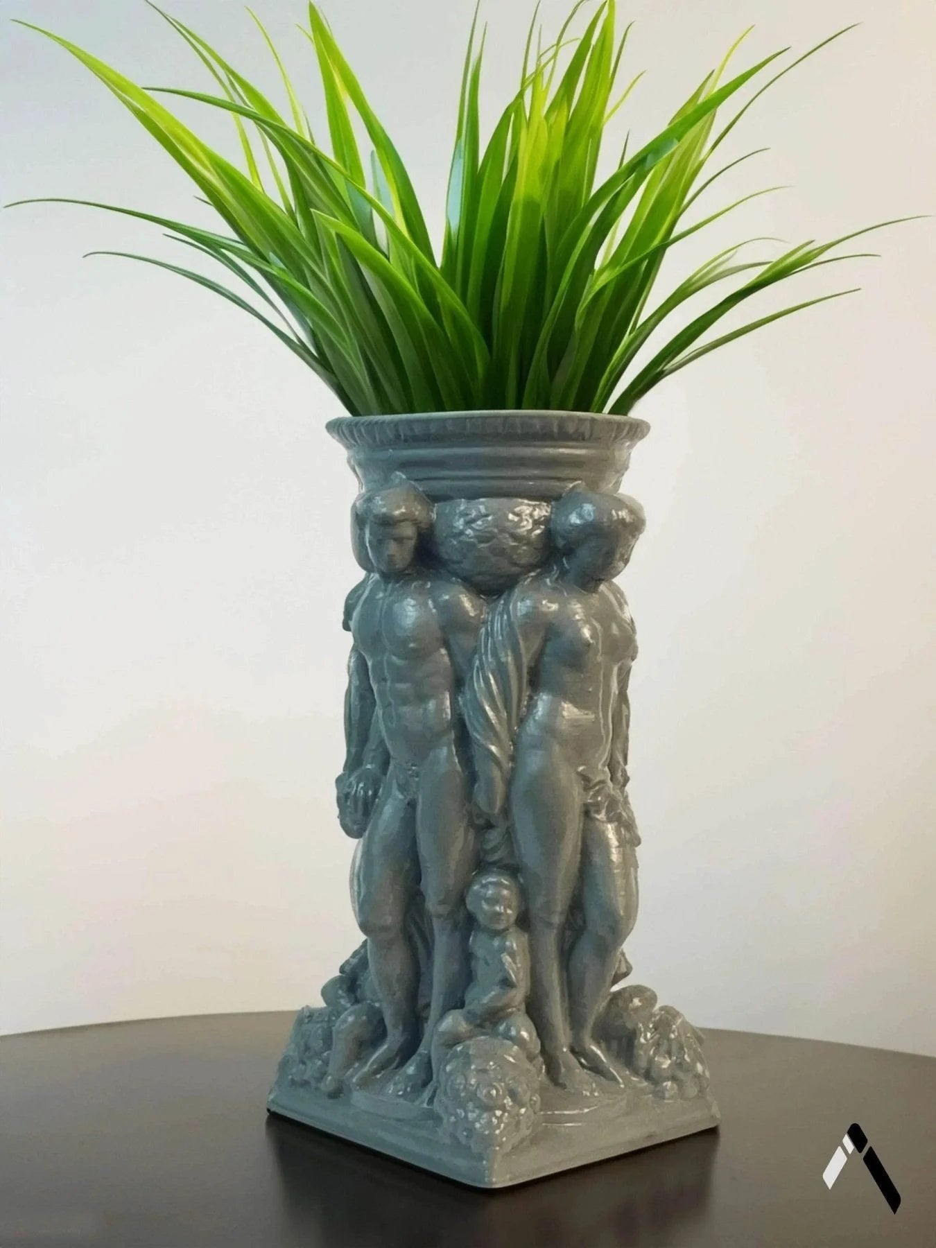 Roman Gods Figurine Vase Antique Bronze Sculpted Vessel | Archadia