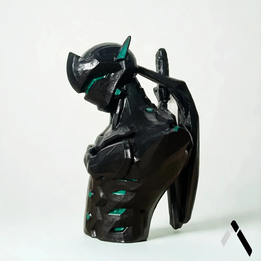 Genji Overwatch Bust | Matte Black & Teal Gems | Gaming Collectible India