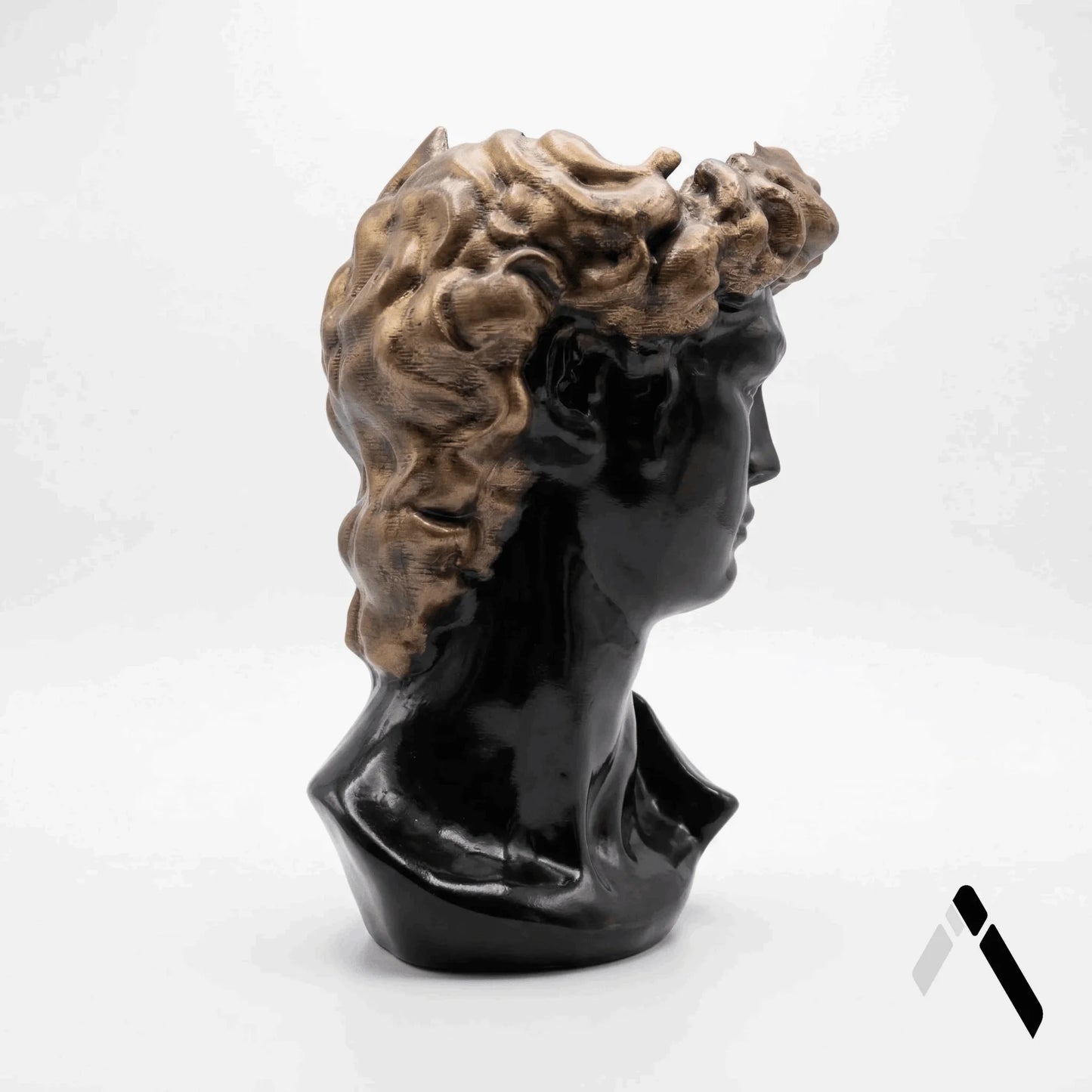 David Head Planter | Dark Silver & Gold Finish | Classical Art Collectible India
