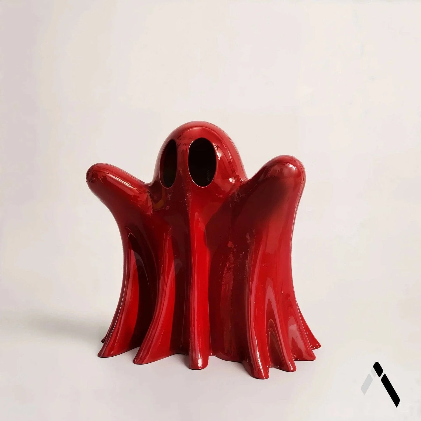 Scarlet Ghost Sculpture Crimson Red Gloss Haunted Pop Art | Archadia
