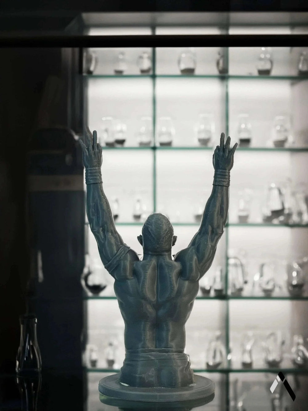 John Cena WWE Bust Sculpture Gunmetal Arms Raised Victory Pose | Archadia