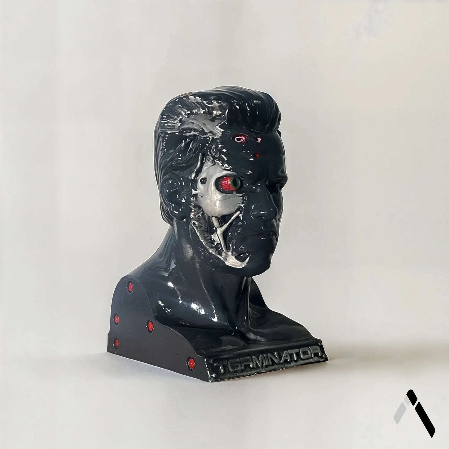 Terminator T-800 Arnold Head Bust Sculpture Slate Blue Gloss | Archadia