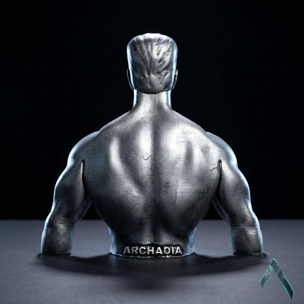 Arnold Bodybuilder Bust | Brushed Steel Metallic Finish | Pop Culture Collectible India