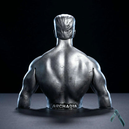 Arnold Bodybuilder Bust | Brushed Steel Metallic Finish | Pop Culture Collectible India