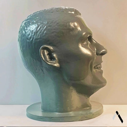 Ronaldo Head Headphone Stand Chrome Silver Gaming Sport | Archadia