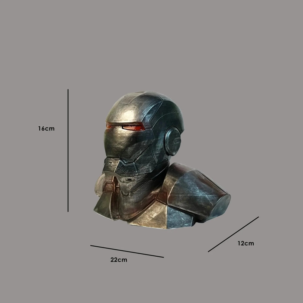 Iron Man Helmet Bust | Battle-Worn Dark Gunmetal Marvel Collectible | Archadia