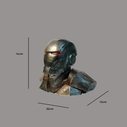 Iron Man Helmet Bust | Battle-Worn Dark Gunmetal Marvel Collectible | Archadia