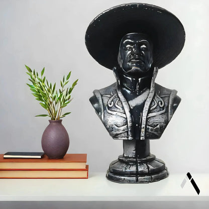 Raiden Bust Sculpture Mortal Kombat Thunder God Conical Hat | Archadia