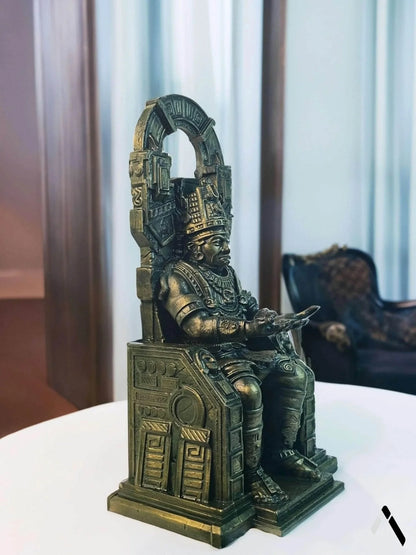 Mayan King Controller Stand | Antique Gold Aztec Throne Gaming | Archadia
