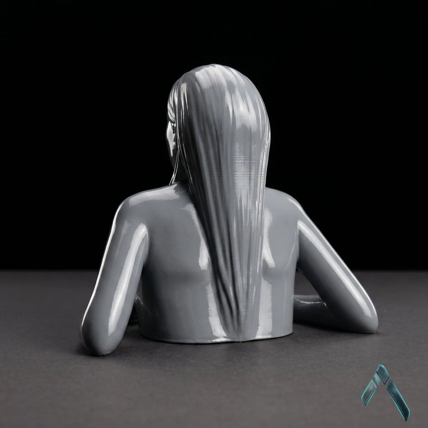 Mermaid Bust Sculpture Grey Modern Abstract Female Statue | Archadia