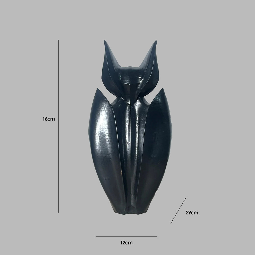 Abstract Bat Sculpture | Dark Navy Gloss Finish | Premium Statement Collectible India