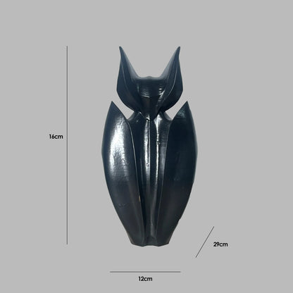 Abstract Bat Sculpture | Dark Navy Gloss Finish | Premium Statement Collectible India