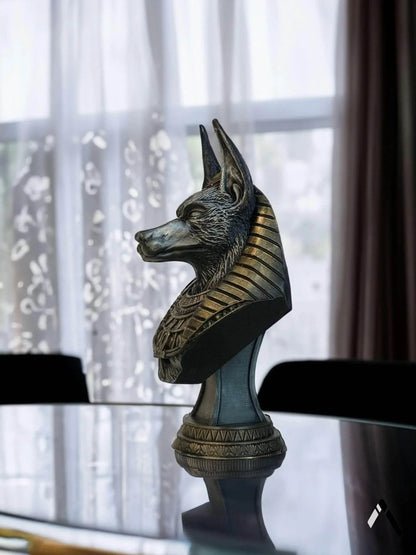 Anubis Bust Sculpture | Dark Bronze Finish | Egyptian God Collectible India