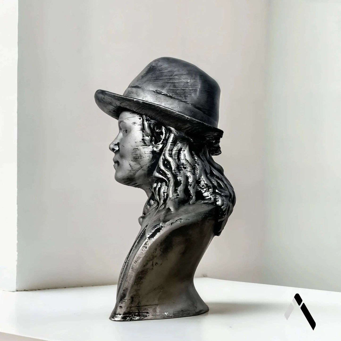 Michael Jackson Bust Sculpture Iconic Fedora Silver Finish | Archadia