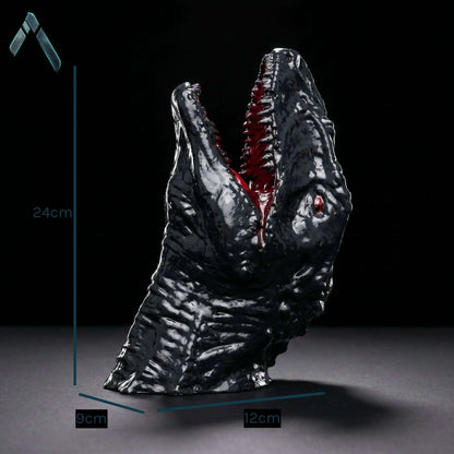 Godzilla Head Bust | Gloss Jet Black Open Jaw | Kaiju Collectible India