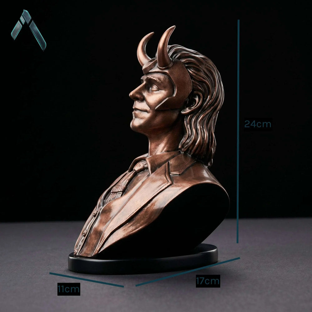 Loki Bust Sculpture | Antique Bronze Finish | Marvel Pop Culture Collectible India