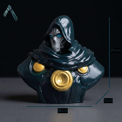 Doctor Doom Bust Figurine | Glossy Green & Gold | Marvel Comics Collectible