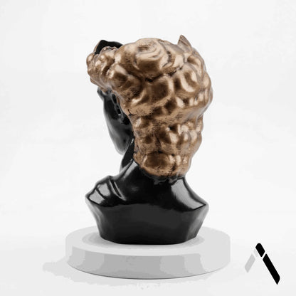 David Head Planter | Dark Silver & Gold Finish | Classical Art Collectible India