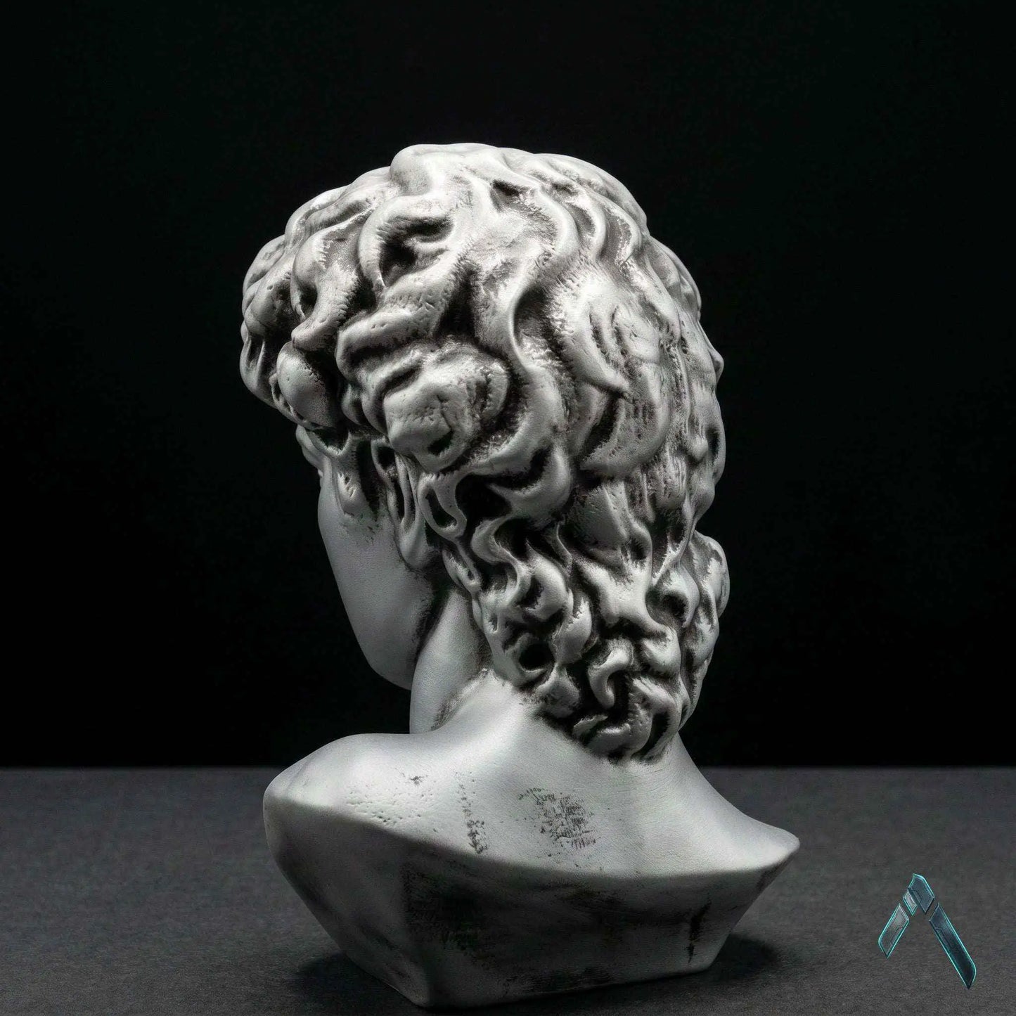 David Bust Sculpture Dark Silver | Premium Resin | Classical Pop Culture Collectible