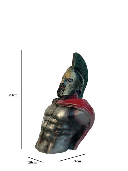 Spartan Leonidas Bust Sculpture Gold Helmet Red Cape 300 | Archadia