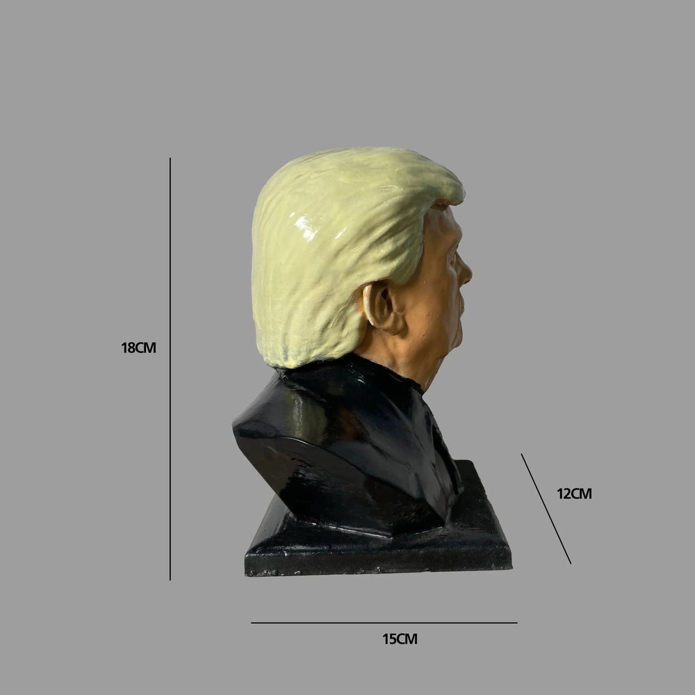 Donald Trump Bust Figurine | Hand-Painted Resin | Pop Culture Collectible