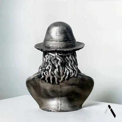 Michael Jackson Bust Sculpture Iconic Fedora Silver Finish | Archadia
