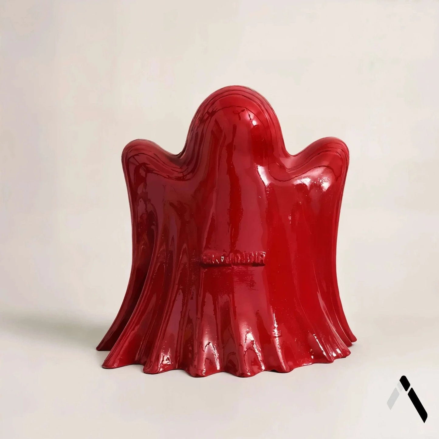 Scarlet Ghost Sculpture Crimson Red Gloss Haunted Pop Art | Archadia