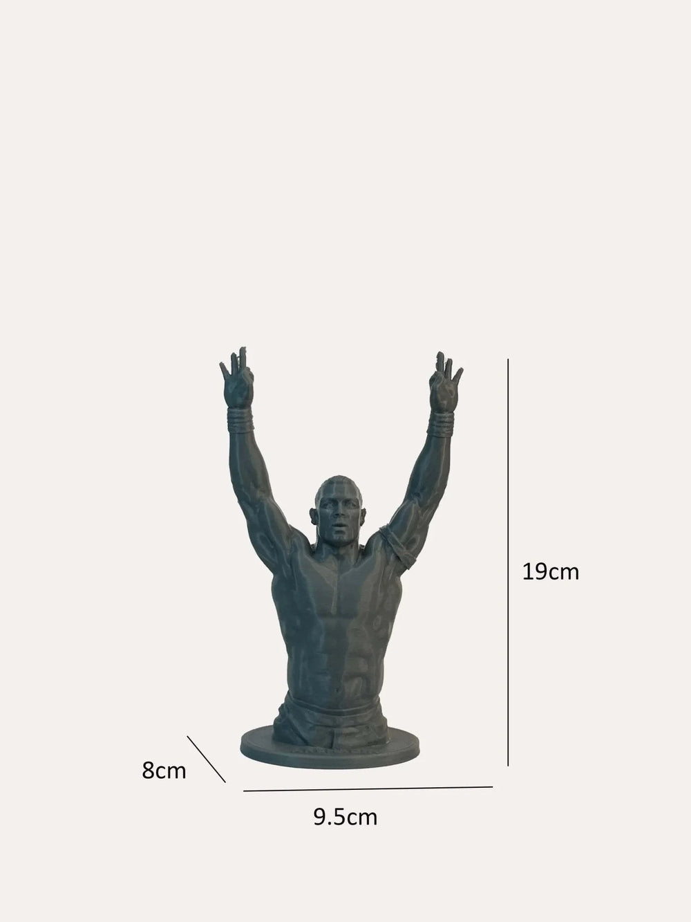 John Cena WWE Bust Sculpture Gunmetal Arms Raised Victory Pose | Archadia